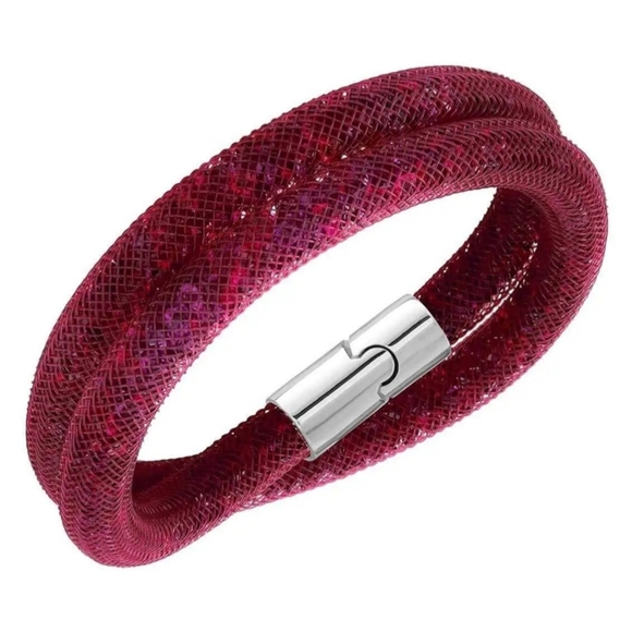 Swarovski Stardust Ruby Ladies Double Bracelet 5139748 ~ New - Picture 9 of 15